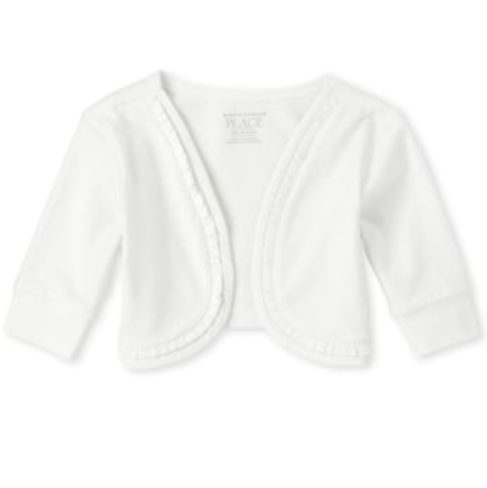Toddler girls long sleeve ruffle shrug sweater